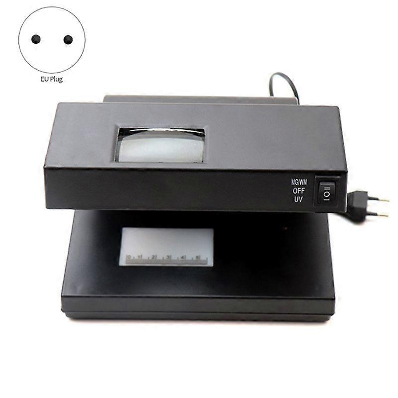 Portable Desktop Counterfeit Bill Money Detector Cash Currency Banknotes Notes Checker Support Ultraviolet UV and Magnifier