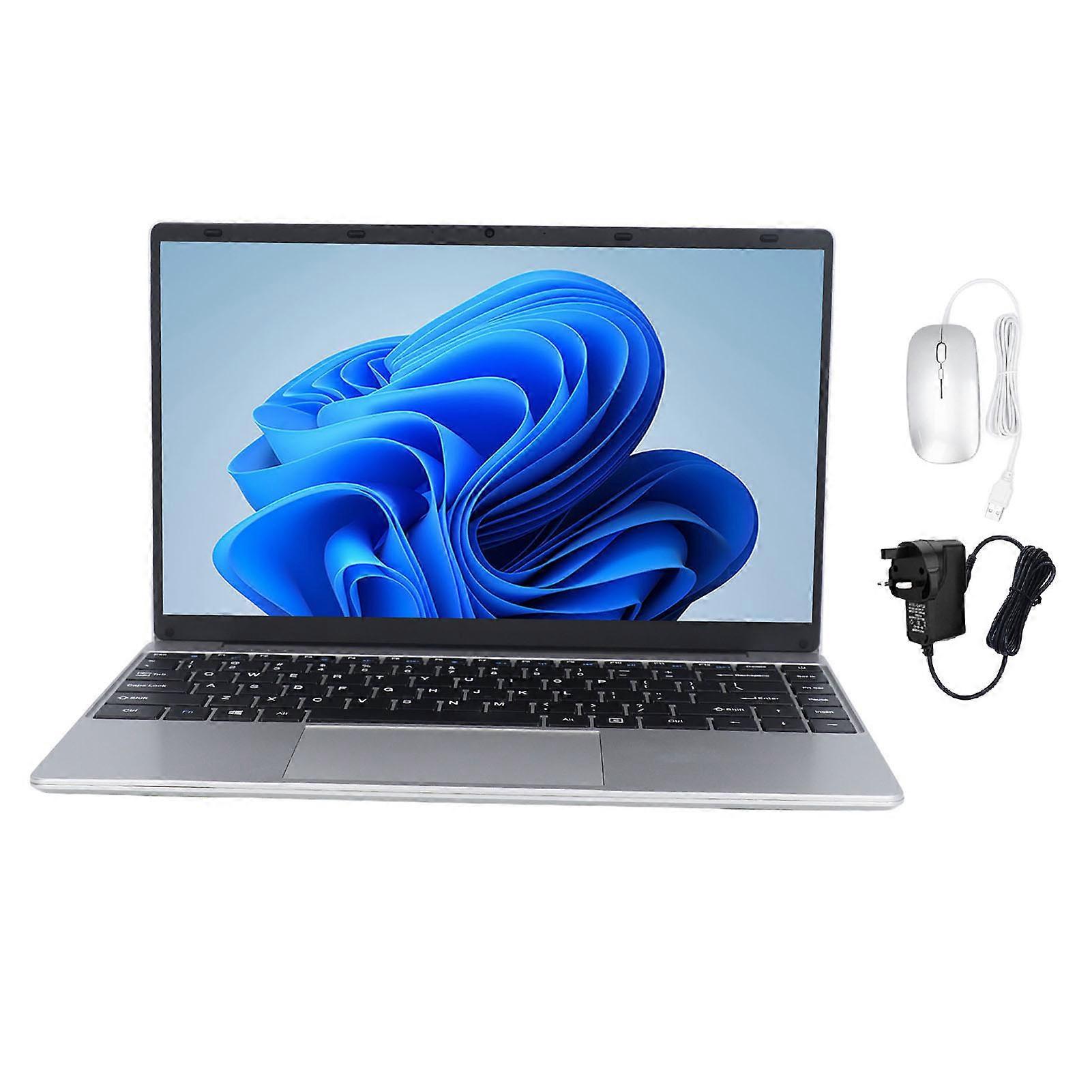 for Win 11 Pro Laptop Computer J4125 Processor 1920x1080 FHD 14.1in Screen Ultra Thin Laptop for Schools Office Working UK Plug 100‑240V 8GB+512GB