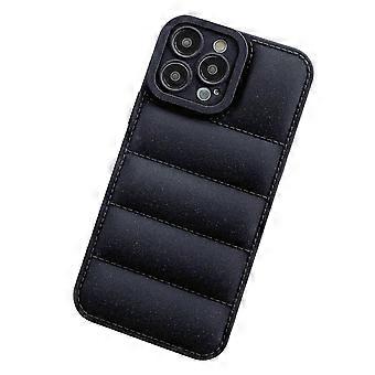 For iPhone 15 Pro Down Jacket Phone Case TPU Soft Touch Matte Cover Style B iPhone 15 Pro Black