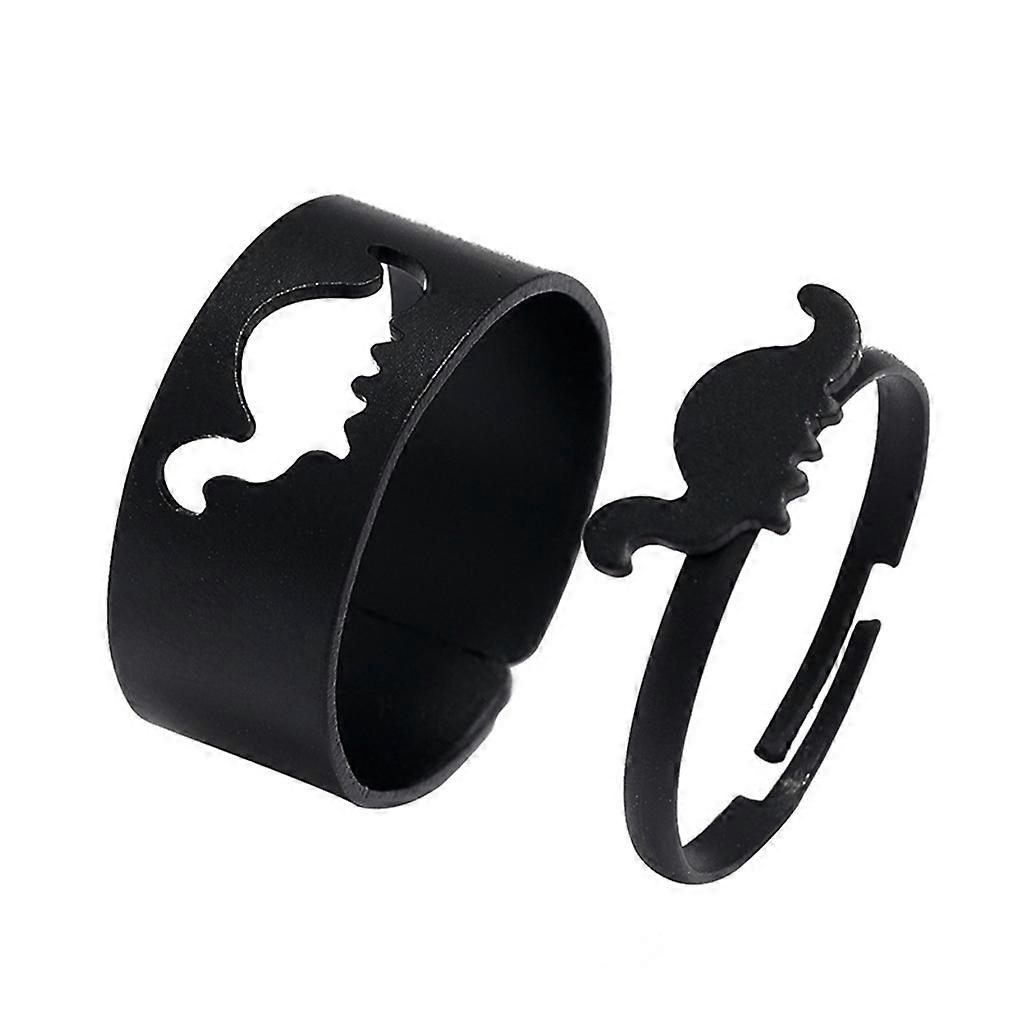 Hollow Dinosaur Couple Open Rings Set Animal Dinosaur Knuckle Stackable Rings