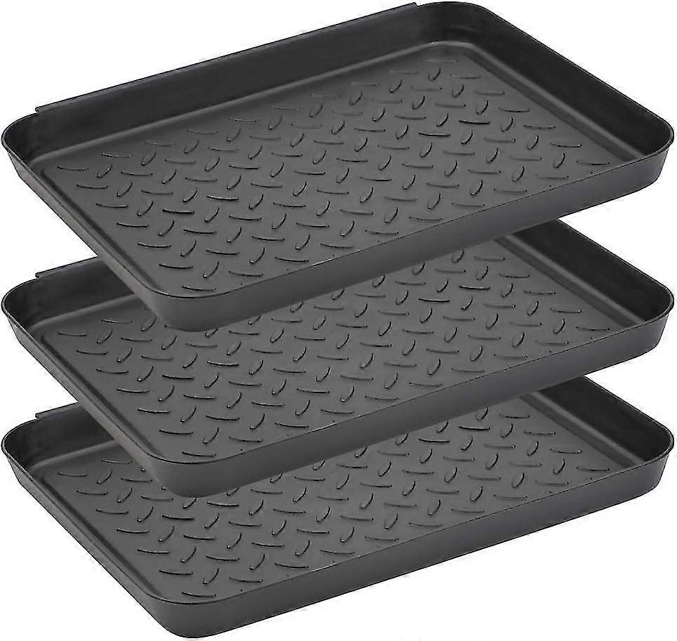 3τμχ Δίσκοι στάγδην παπουτσιών Ψάθες δίσκου μπότας πολλαπλών χρήσεων, δίσκος μπότας σε εσωτερικούς χώρους 35x27.5x3cm Δίσκος παπουτσιών Mat Μπολ τροφής νερού κατοικίδιων ζώων