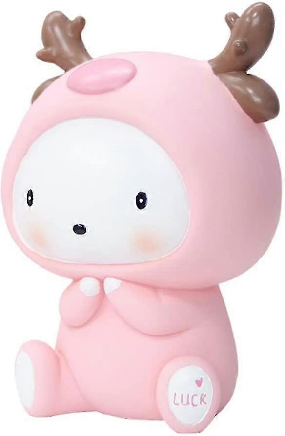 小さな鹿の形をした貯金箱銀行かわいい記念品貯金箱貯金箱貯金現金コインマネーボックス子供おもちゃキッズギフトホームコレクション装飾的なお金箱(色: