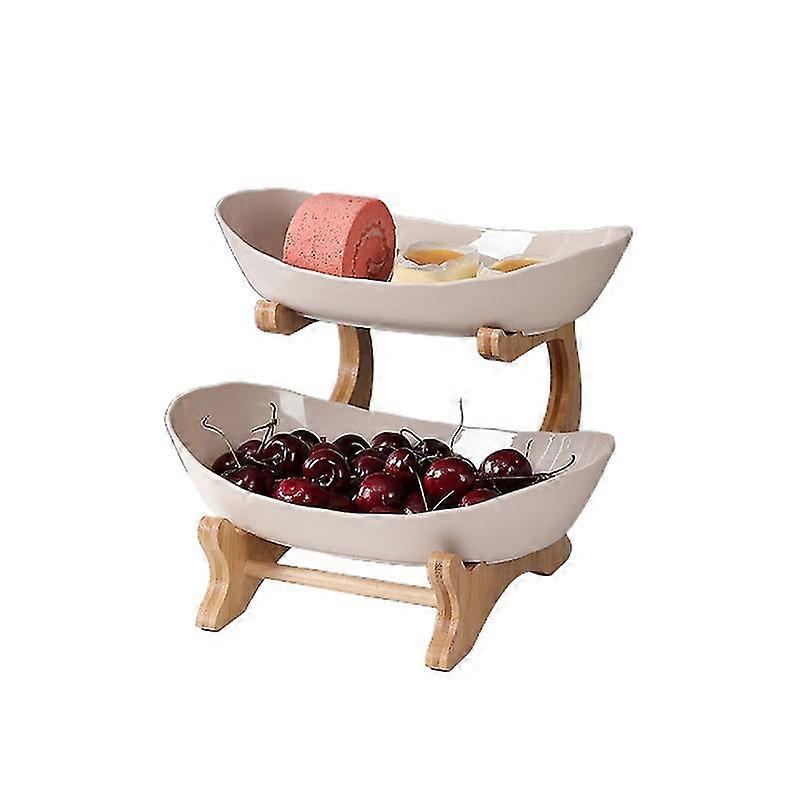 1/2 Tiers Portable Fruit Plate Luxury Fruit Serving Bowl Shelves Display Stand For Party-MXBC