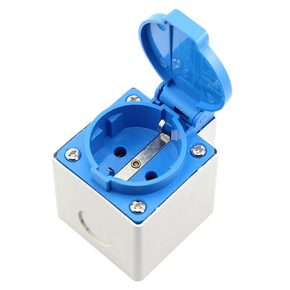 EU Plug 16A 250V IP44 Waterproof Outdoor Bathroom Electrical Power Socket Outlet