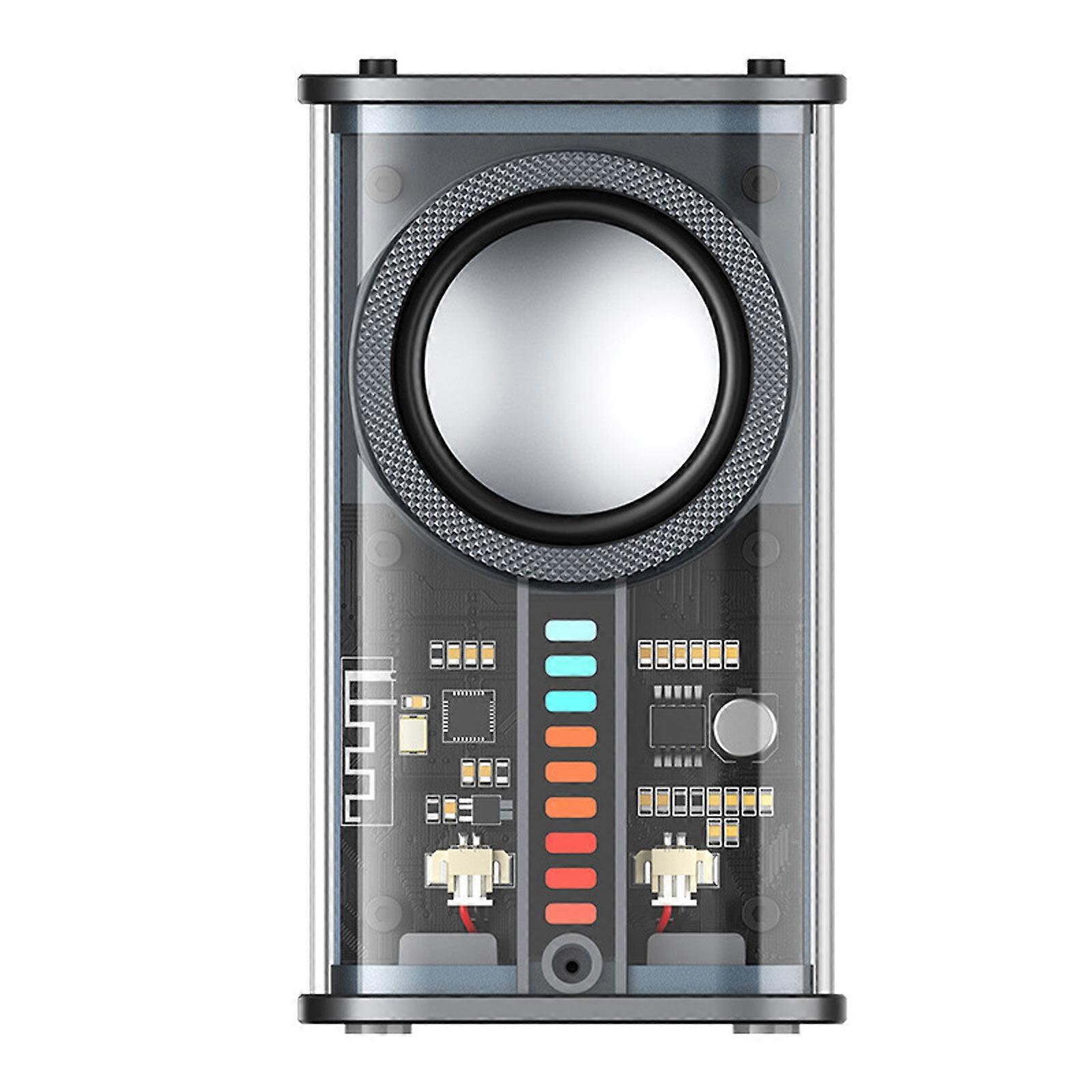 Transparent Mecha Wireless Bluetooth Speaker | Portable-Bluetooth-Speaker with LED Light, Stereo Sound, 12H Playtime | Portable Wireless Speaker for P