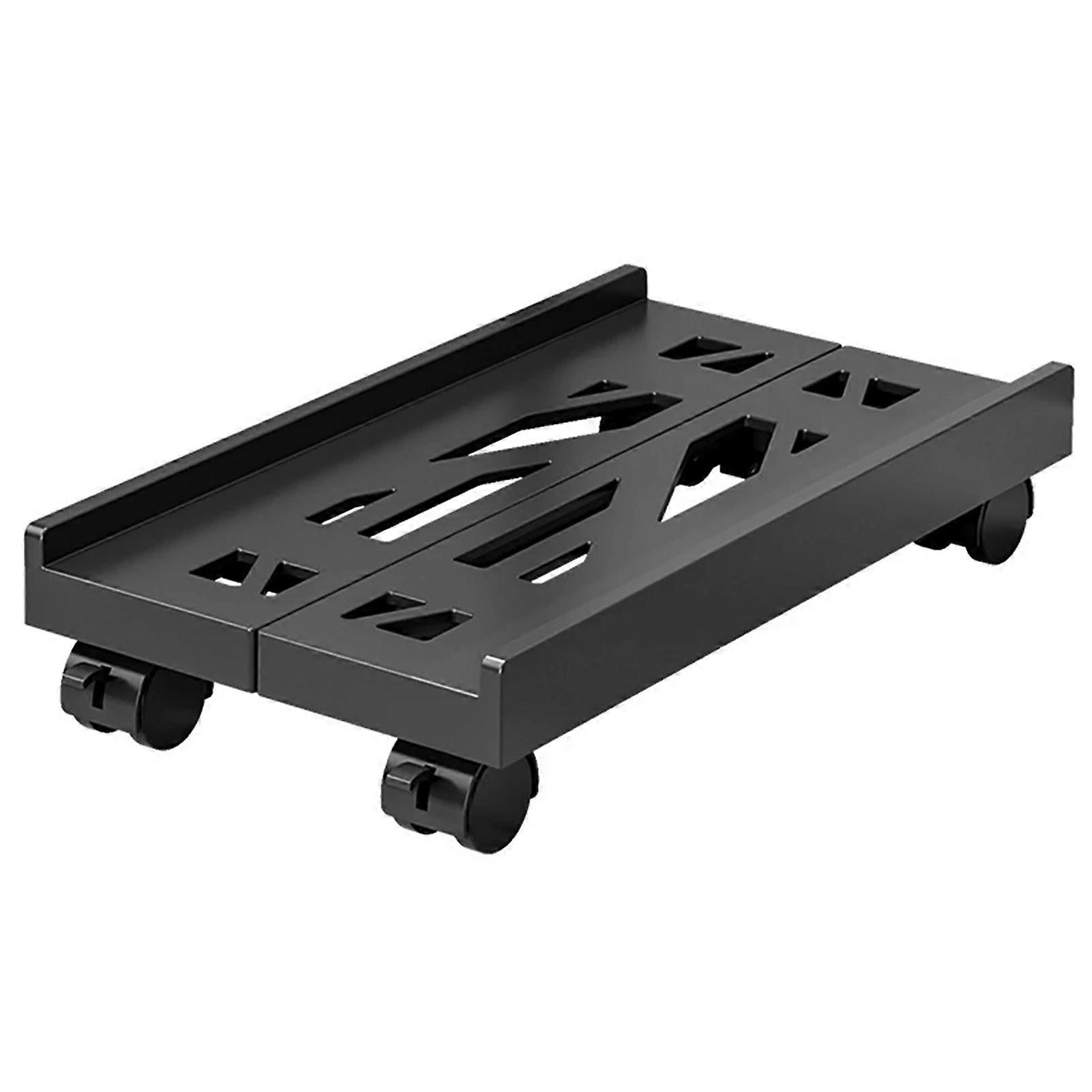 Retractable Host Base with 360 Degree Swivel Wheels Hollow Design for Heat Dissipation Adjustable Width Stable Structure Lockable CPU Holder Stand Mob