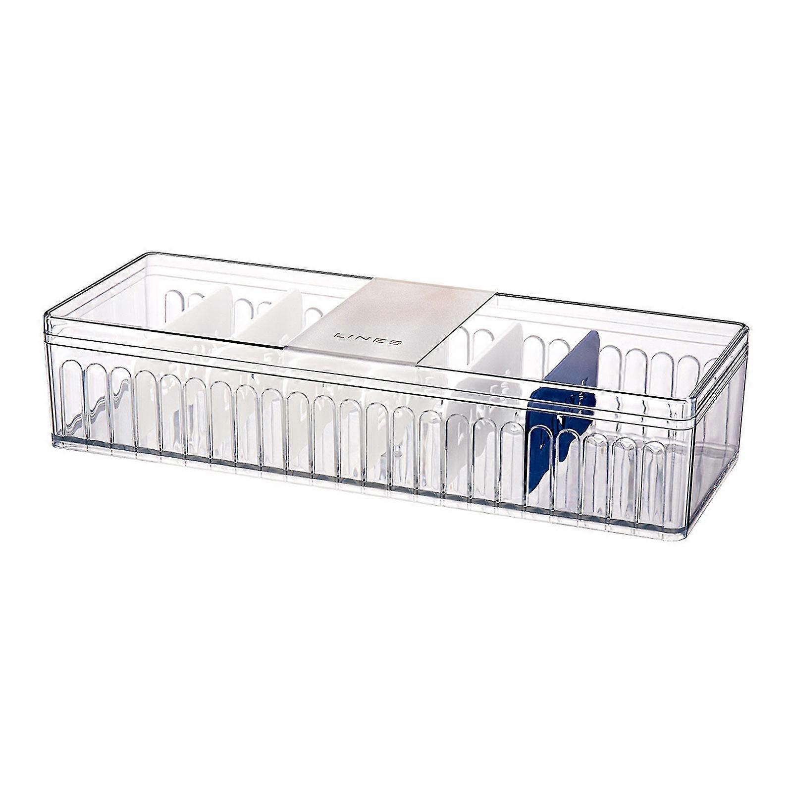 Clear Plastic Desk Cable Organizer Light Durable Cable Divided Container For Mouse Cords Earphone Cables