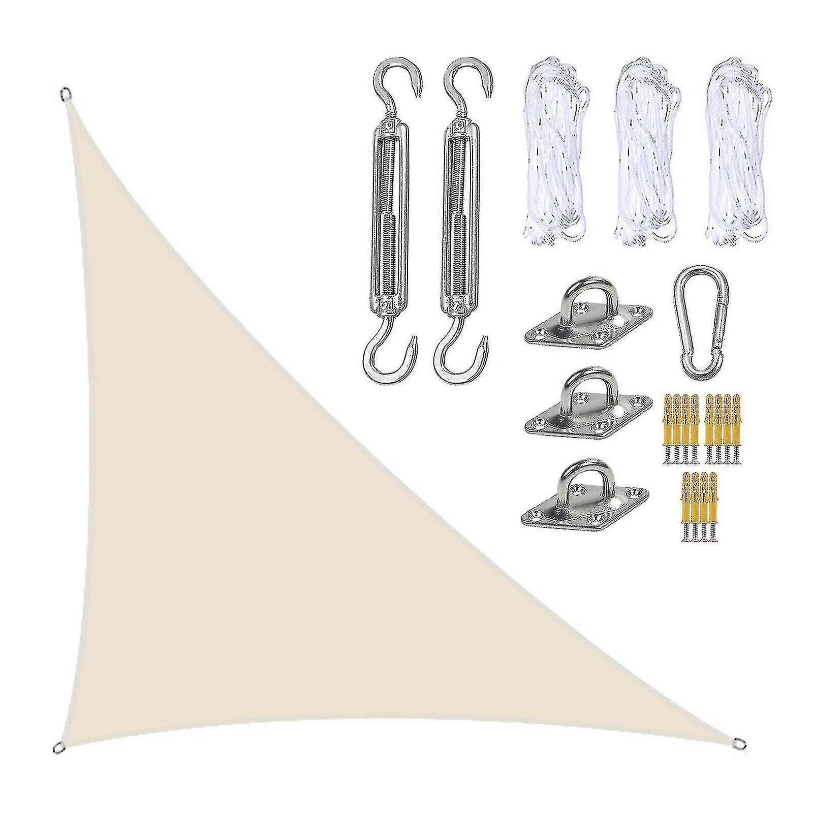 3x4x5m Waterproof Shade Sail Awning Sunshade Triangular Awning-terrace Pool Canopy Triangle For Outdoor Patio Garden Awnings With Fixing Kit