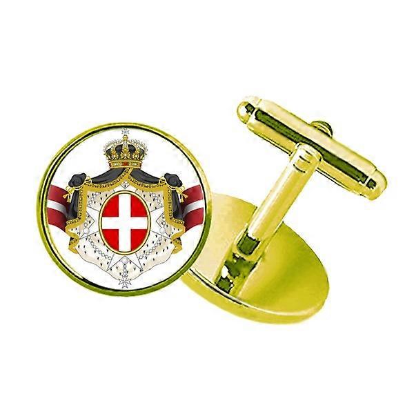 デンマークナショナルエンブレムカントリーシンボルスタッズビジネスメタルカフリンクスゴールデン