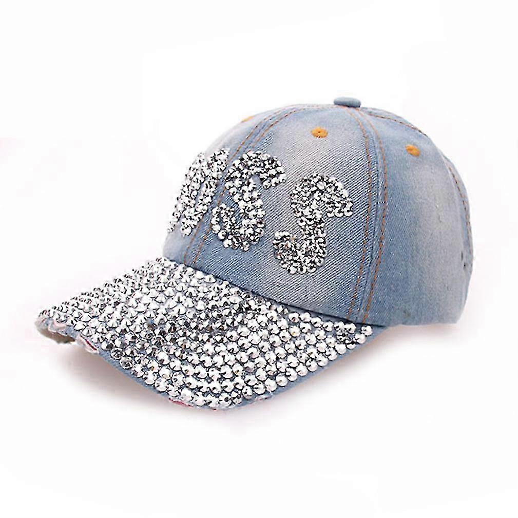 Denim Baseball Cap Diamond Women Snapback Hats Adjustable
