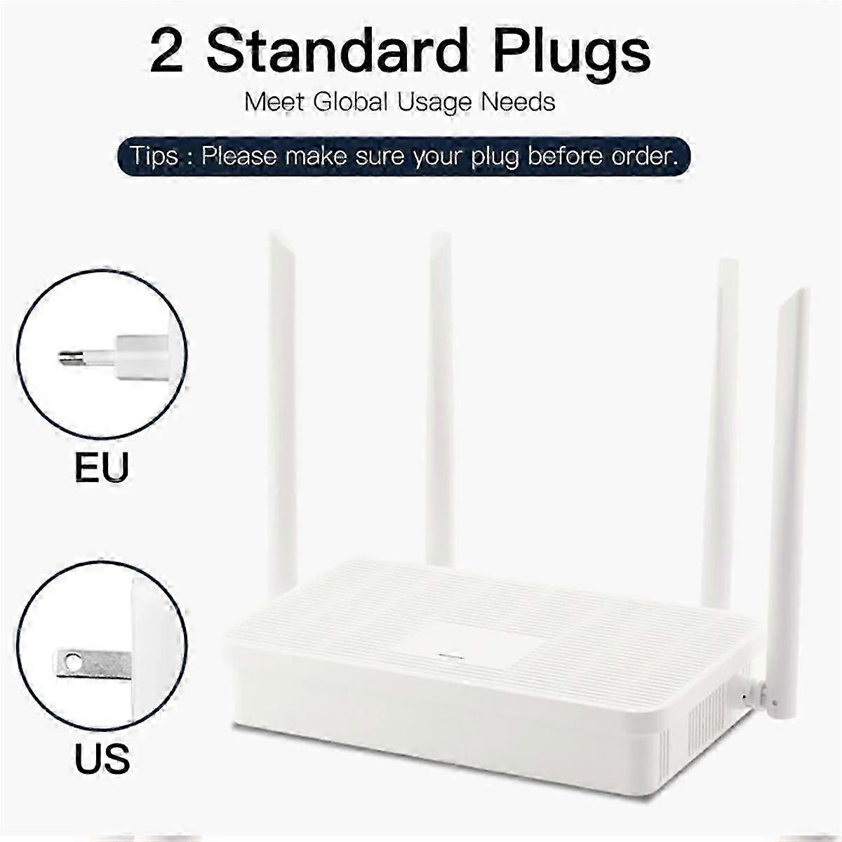 Ac1200mbps Wifi Router Gigabit Ethernet Router Dual Band 2,4 GHz 5 GHz Drahtloses Netzwerk Wifi Repeater Weiß-US-Stecker