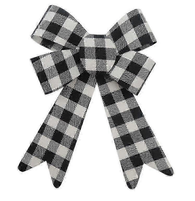 2pcs Plaid Bow Decorations for Christmas Tree Crafts