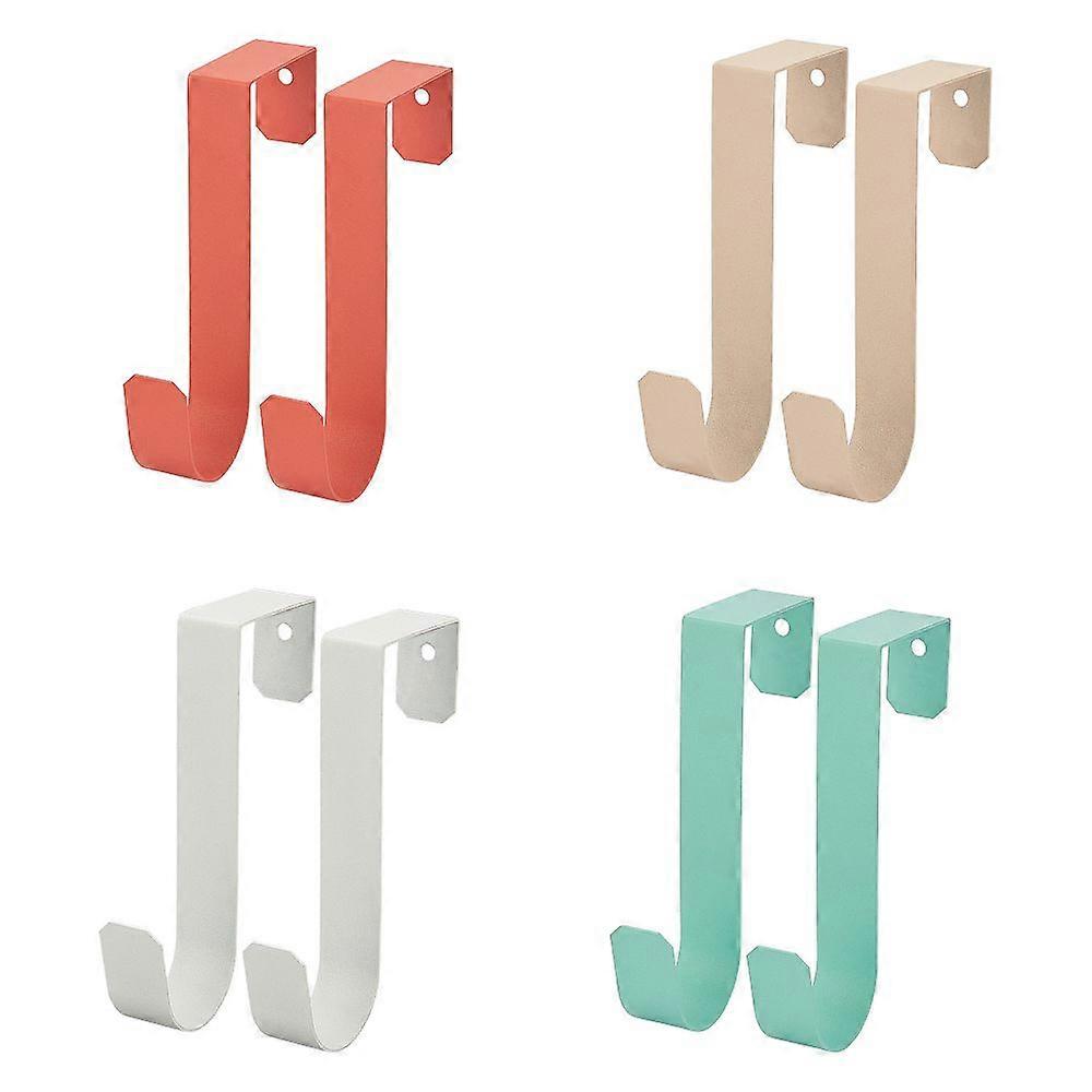 8Pcs 4 Colors Over The Door Hook Z-Shaped Reversible Door Hooks Dual Head Single Over Door Hooks and Door Hanger Mixed Color 4-1/2x3-1/8x3/4 inch(115x