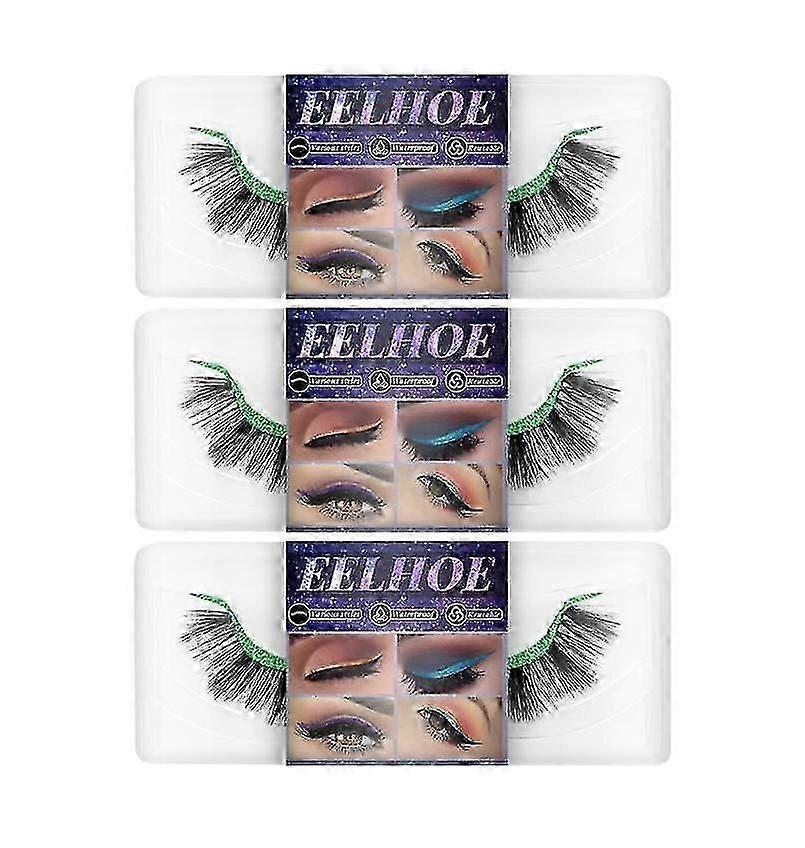 Eelhoe Eyelashes Eyeliner Self-adhesive False Eyelashes Soft Natural Curly Thick False Eyelashes Eyeliner