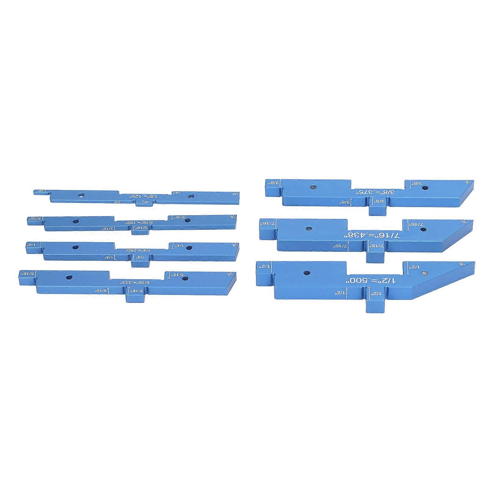 7 Stück Set Frästisch Setup Bar 1/8 bis 1/2 Zoll Aluminiumlegierung Precise Setup Block Höhenmessgerät für die Holzbearbeitung