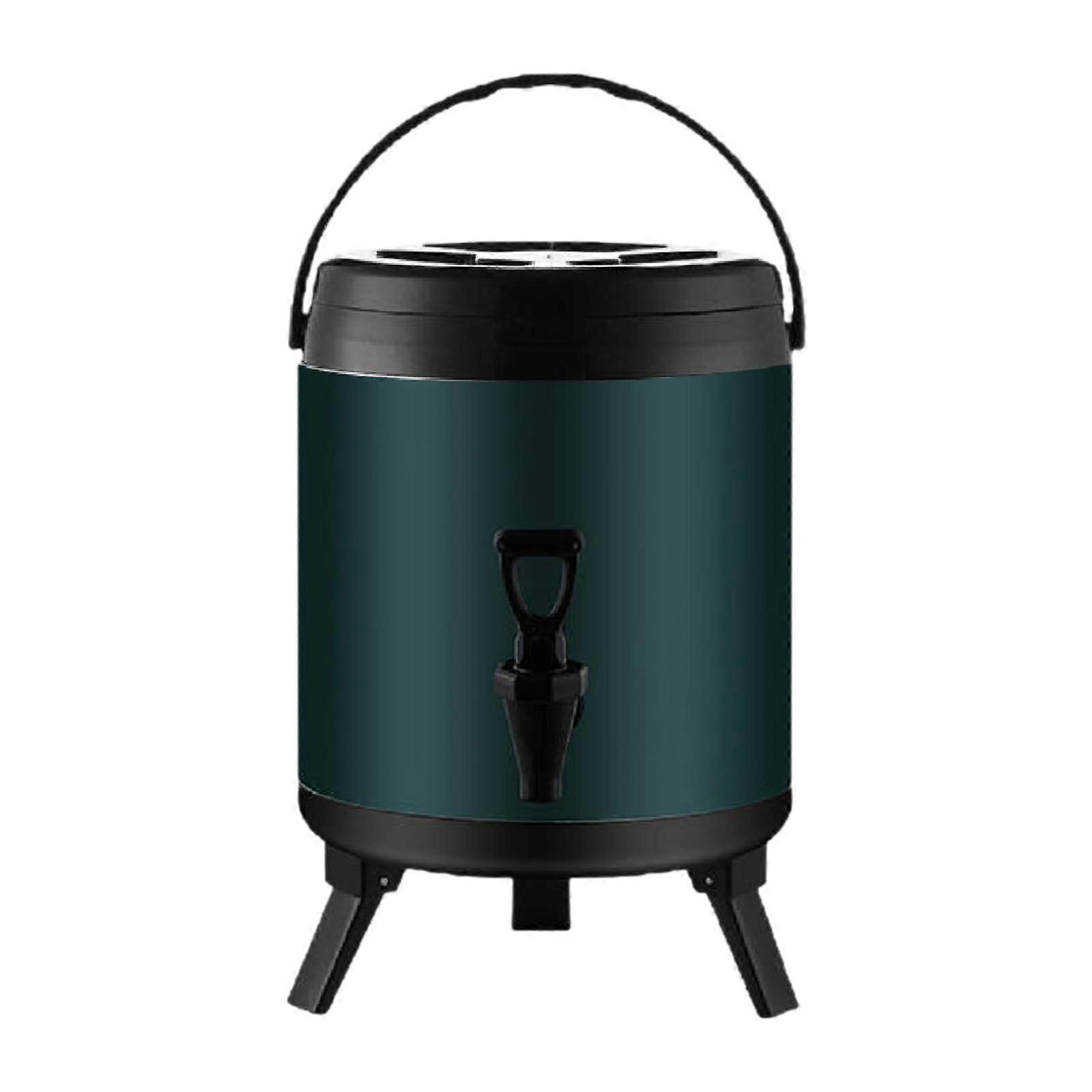 Barril isolado de aço inoxidável com potes de estoque de alça para chá suco café 6L