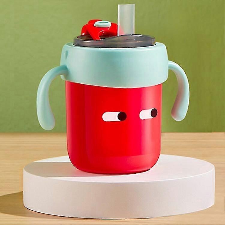 Gobelet à bec en acier inoxydable pour tout-petits de 300 ml avec échelle, poignées Tasse portable anti-chute pour bébé (sans FDA, BPA