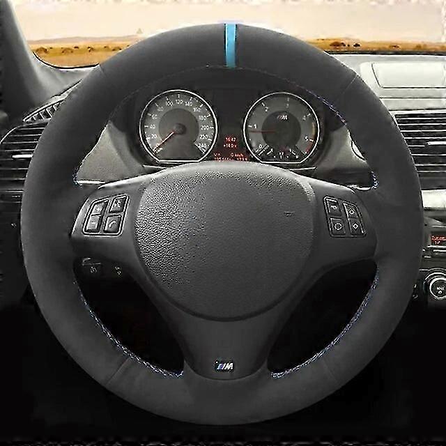 Customized Car Steering Wheel Cover Black Suede Steering Wheel Braid For BMW M Sport M3 E90 E91 E92 E93 E87 E81 E82 E88 X1 E84