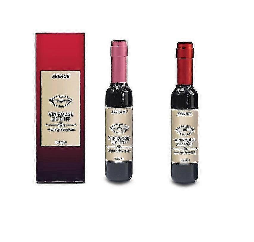 赤ワインボトルリップグレーズ染料リップリキッドリップグロスモイスチャライジング色あせなし赤ワインボトル口紅メイクVelv