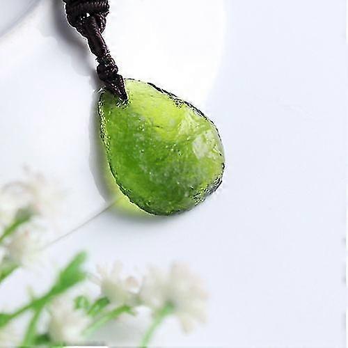 Moldavite Aerolites水晶石吊坠独特能量项链珠宝绿色