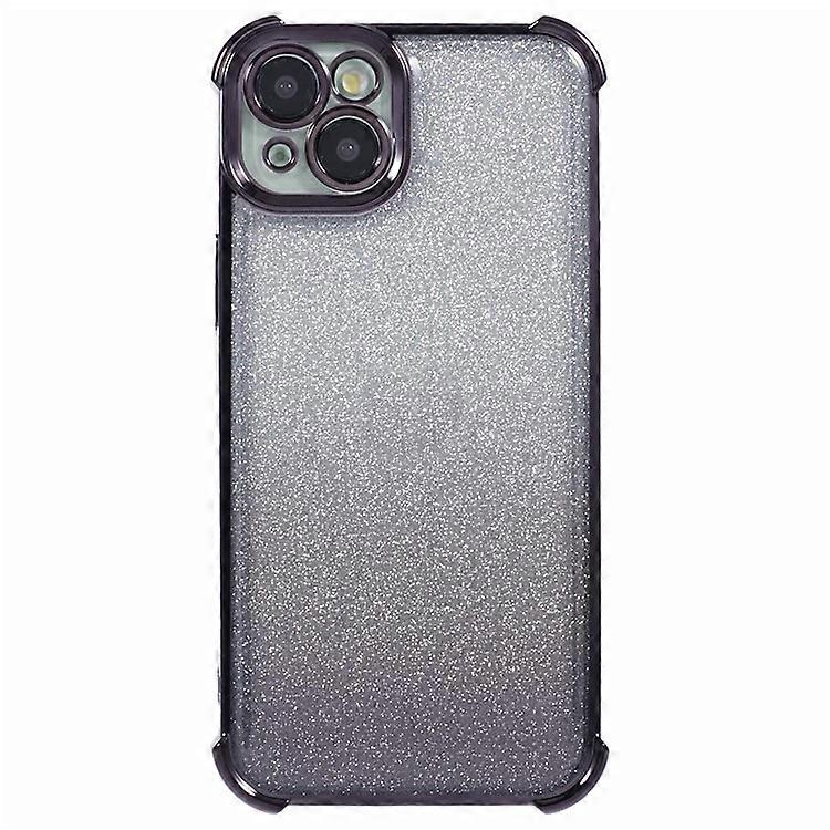 Compatible For iPhone 15 Case Side Heart Pattern Electroplating Gradient Glitter TPU Anti-Drop Phone Cover