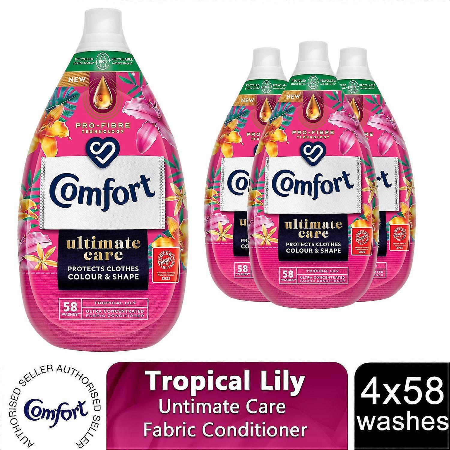 Comfort 4Xcomfort Fabric Conditioner Tropical Lily Ultra-Concentrated 870 Ml - 58 Wash Small