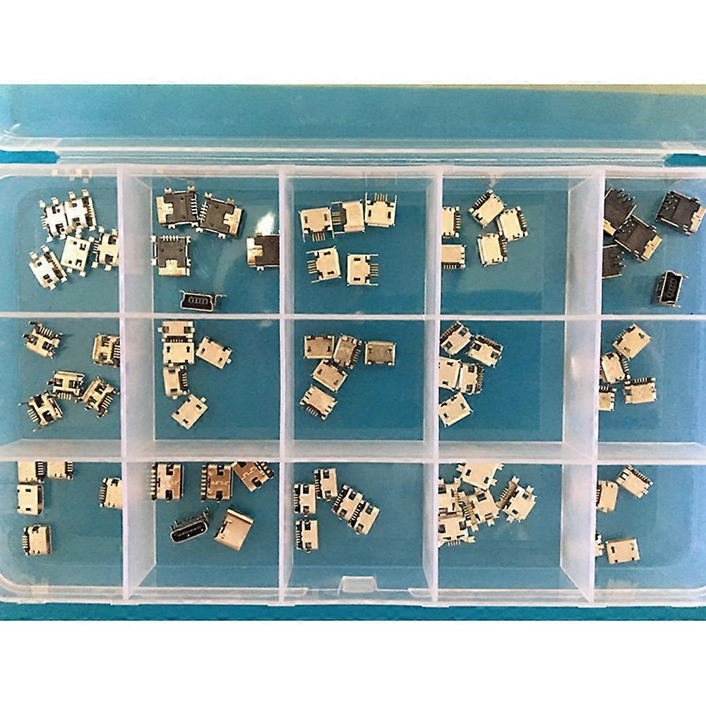 USB Connector Pin Female SMT Socket Jack Set Multi-Specification Charge Port Replacement Durable Electrical Component