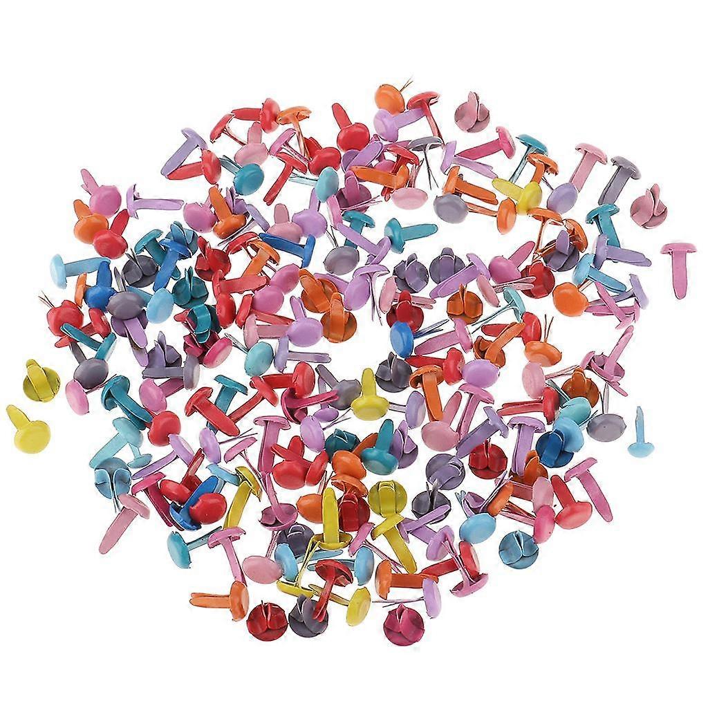 200x Mixed Color Metal Brad Paper Fasteners for Card Paper Craft DIY 8x12mm
