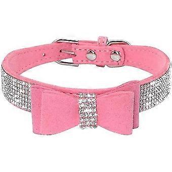1pack Of Rhinestone Dog Collar,cute Dazzling Dog Rhinestone Collar, Crystal Diamond Pet Dog Cat Collar, Pet Collars With Rhinestones,pinkl Code