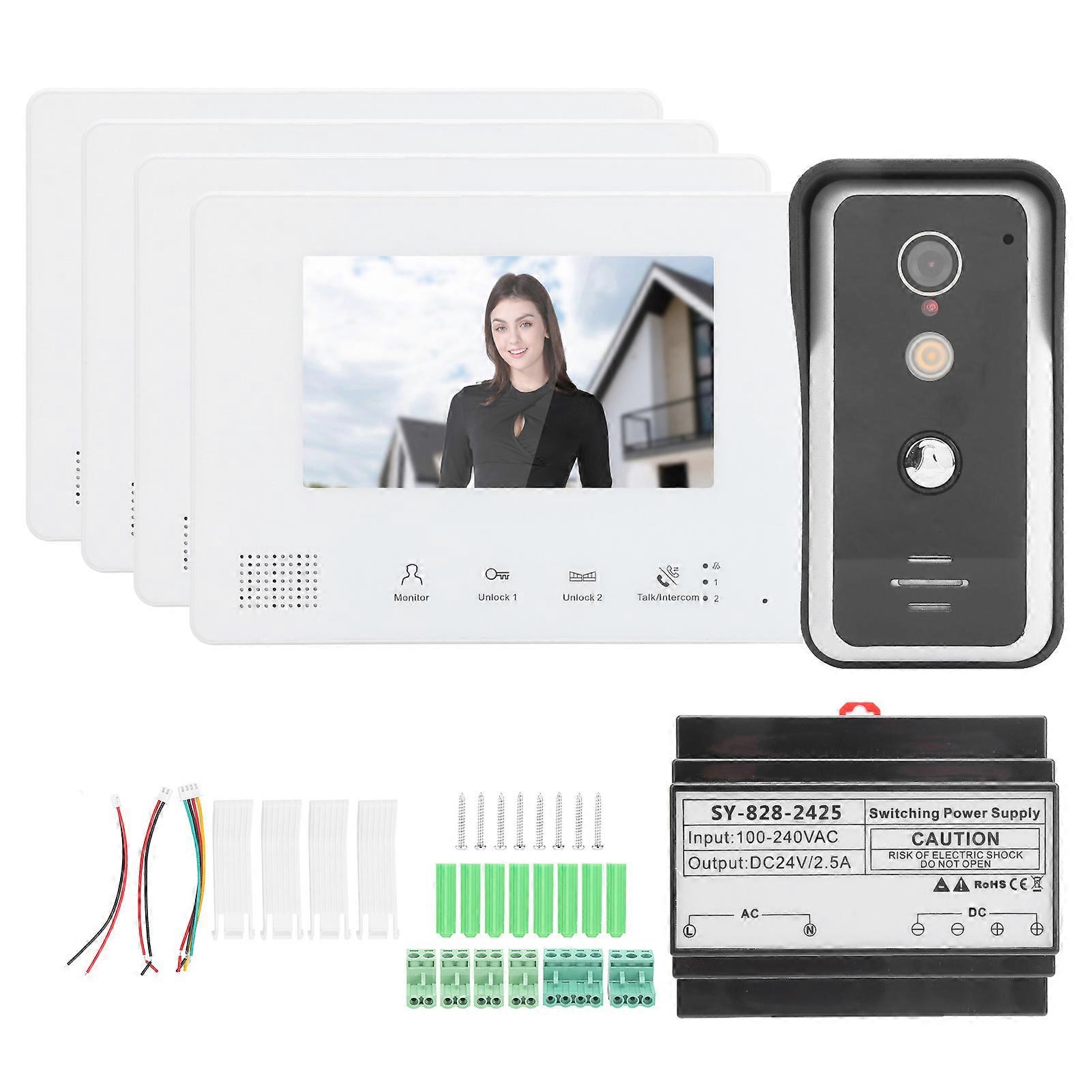 7" Night Vision Video Doorbell - Dual Intercom System for Enhanced Home Security