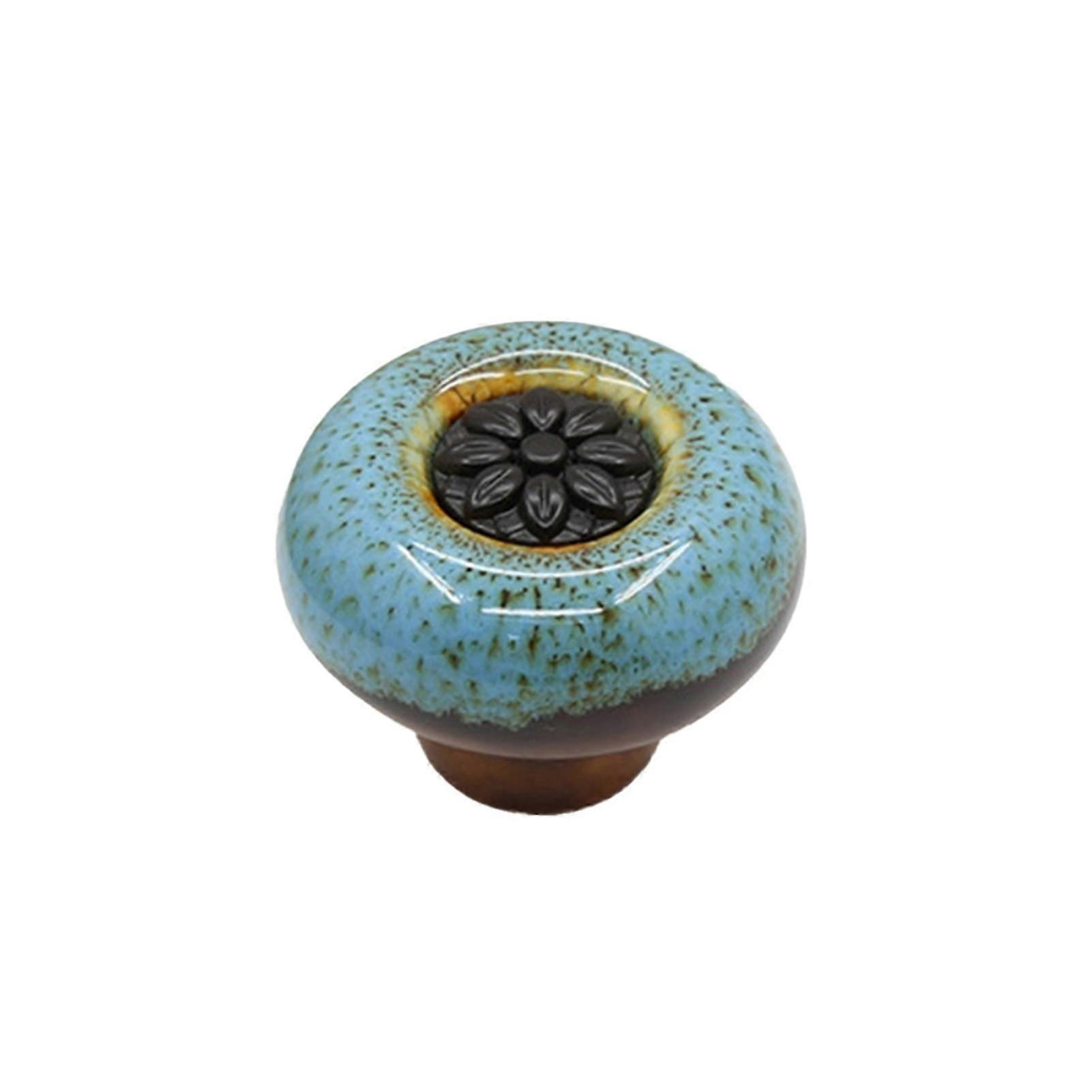 Vintage Cabinet Knobs Flower Carving Anti-rust Home Improvement Leopard Round Cabinet Handle for Wardrobe JIKAIX