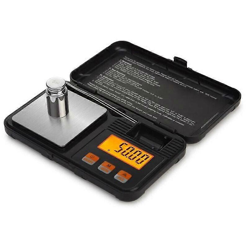Kitchen Scale, 50g/0.001g Digital Pocket Scale, 0.001g Precision Food Scales, with 50g Weight Calibration, Tweezers, Tare Function, Backlit LCD