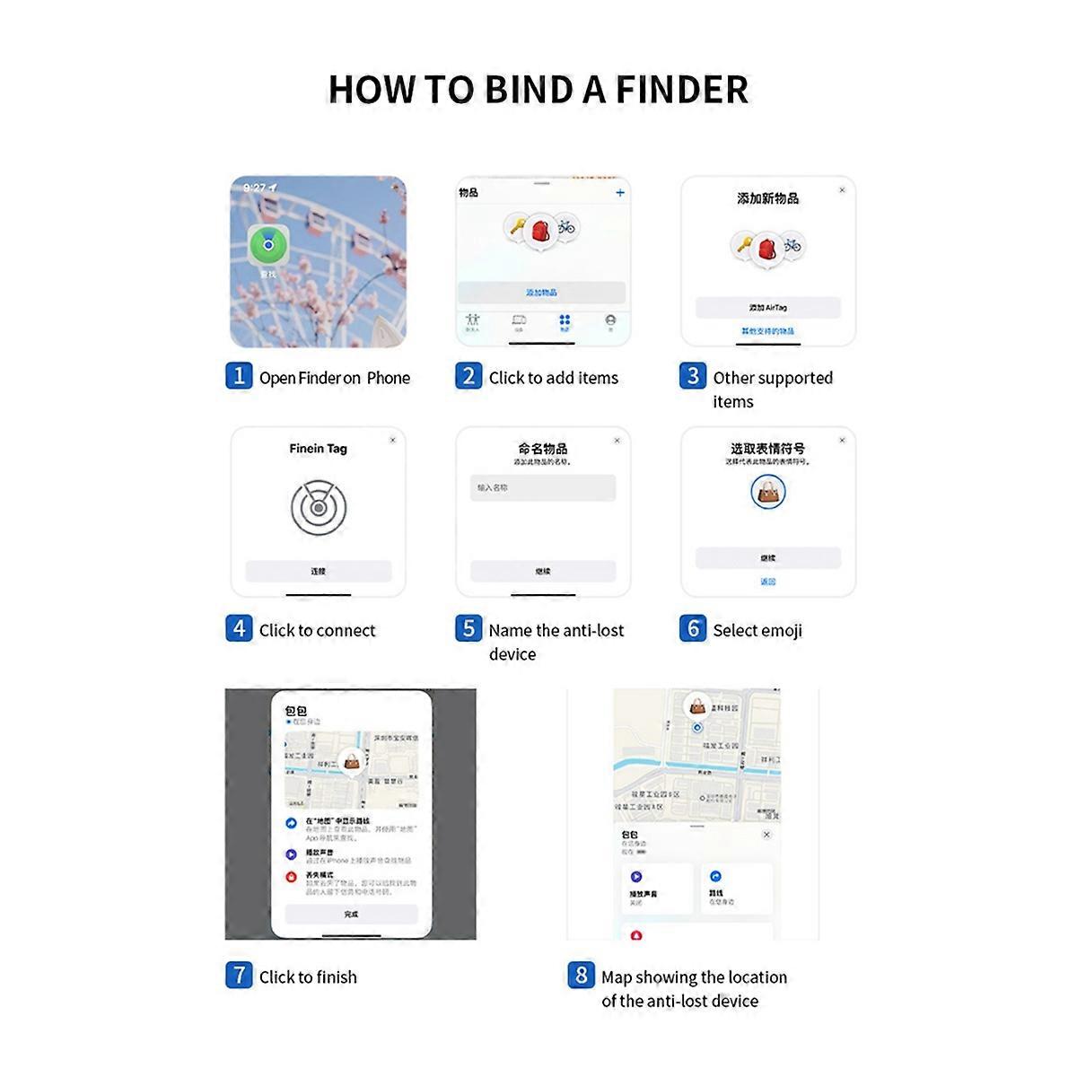 GPS Tracker Smart Tag Bluetooth Locator Tracking Device Item Finder for Keys Wallet Luggage Pets for //