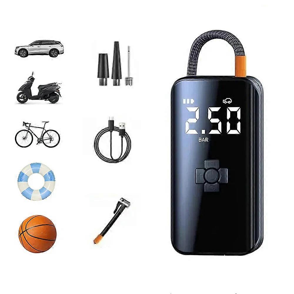 80W Smart Wireless Bicycle Air Pump 150psi, 3600mah Battery, Digital Display, Portable Tire Inflator