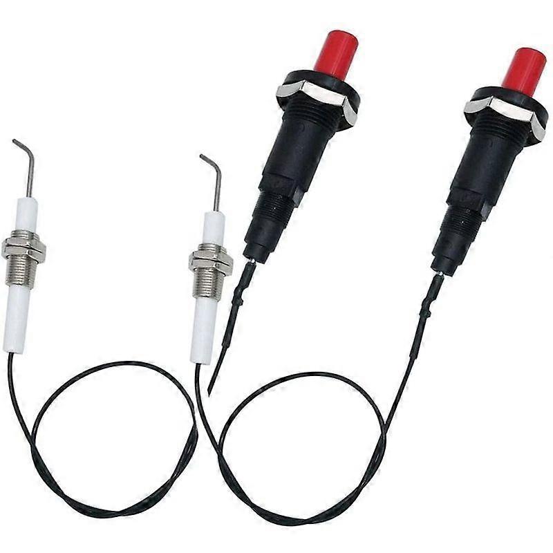 2pcs piezo igniter kit piezo igniter ignition needle gas grill/range spaker ignition kit with push button for gas grill roaster gas heater