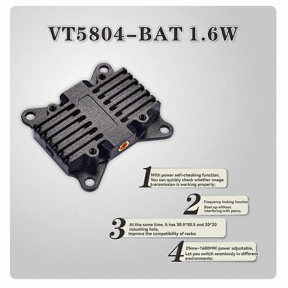 5.8G 1.6W 800mW VTX VT5804-BAT FPV Video Audio Sender