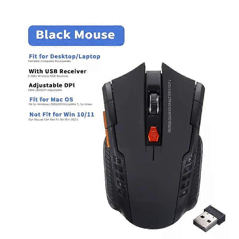 2.4Ghz Gaming Wireless Mouse for MacBook Air Pro 2018-2022 With USB Receiver 1000-1600 Adjustable DPI PC Computer Gaming Mouse