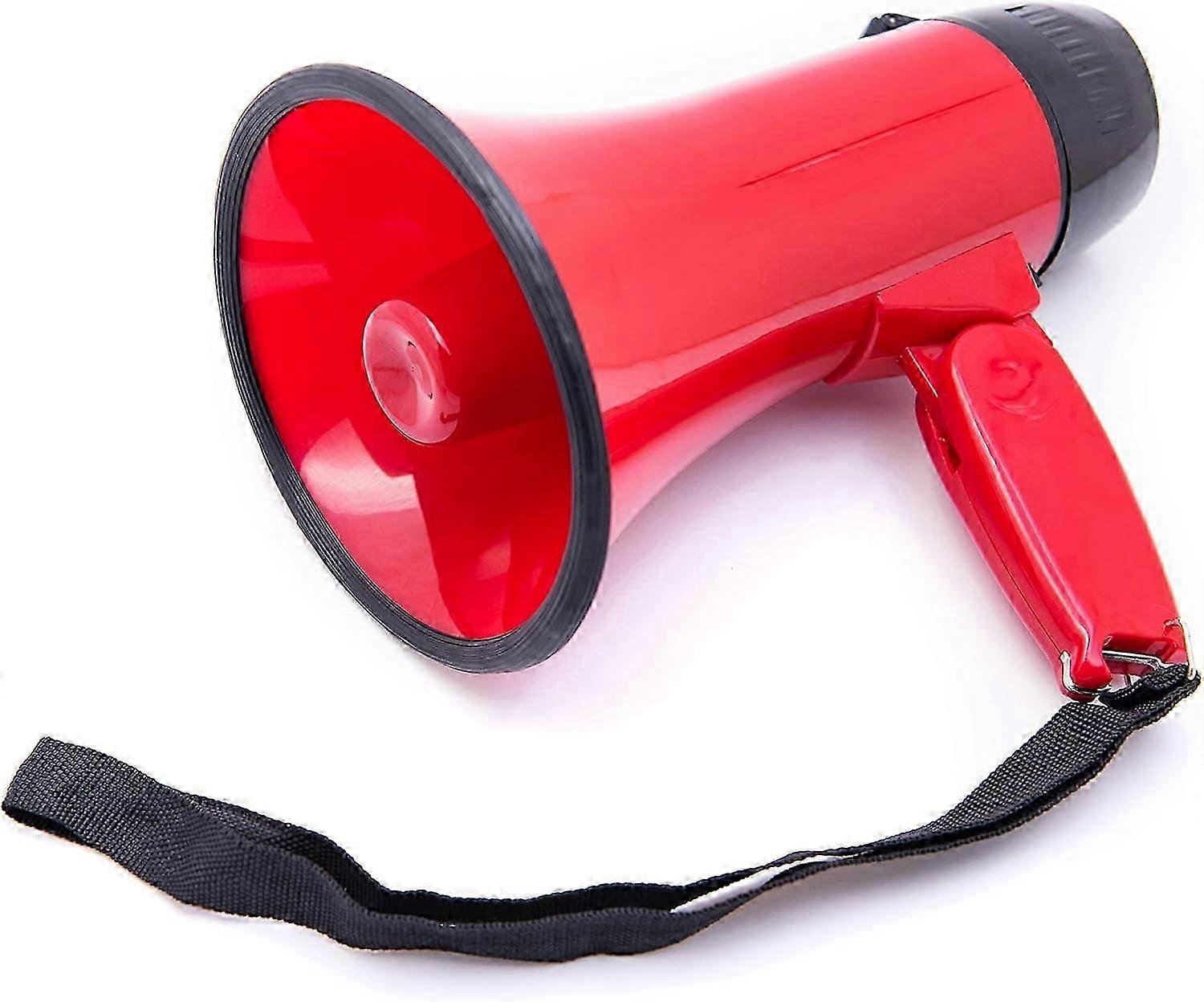 Red Portable Megaphone Bullhorn 20 Watt With Built-in Siren/alarm-adjustable Volume -strap Powerful And