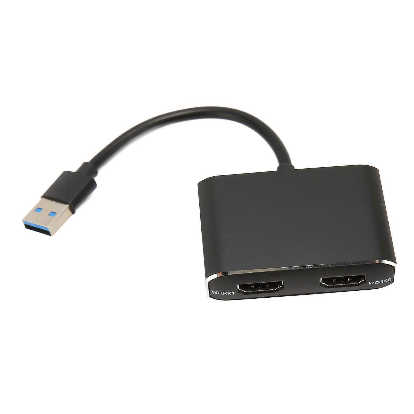USB 3.0 to Dual HD Multimedia Interface Adapter 1920x1080P 5Gbps USB C Splitter 2 Monitors Extended Display for PC Laptop