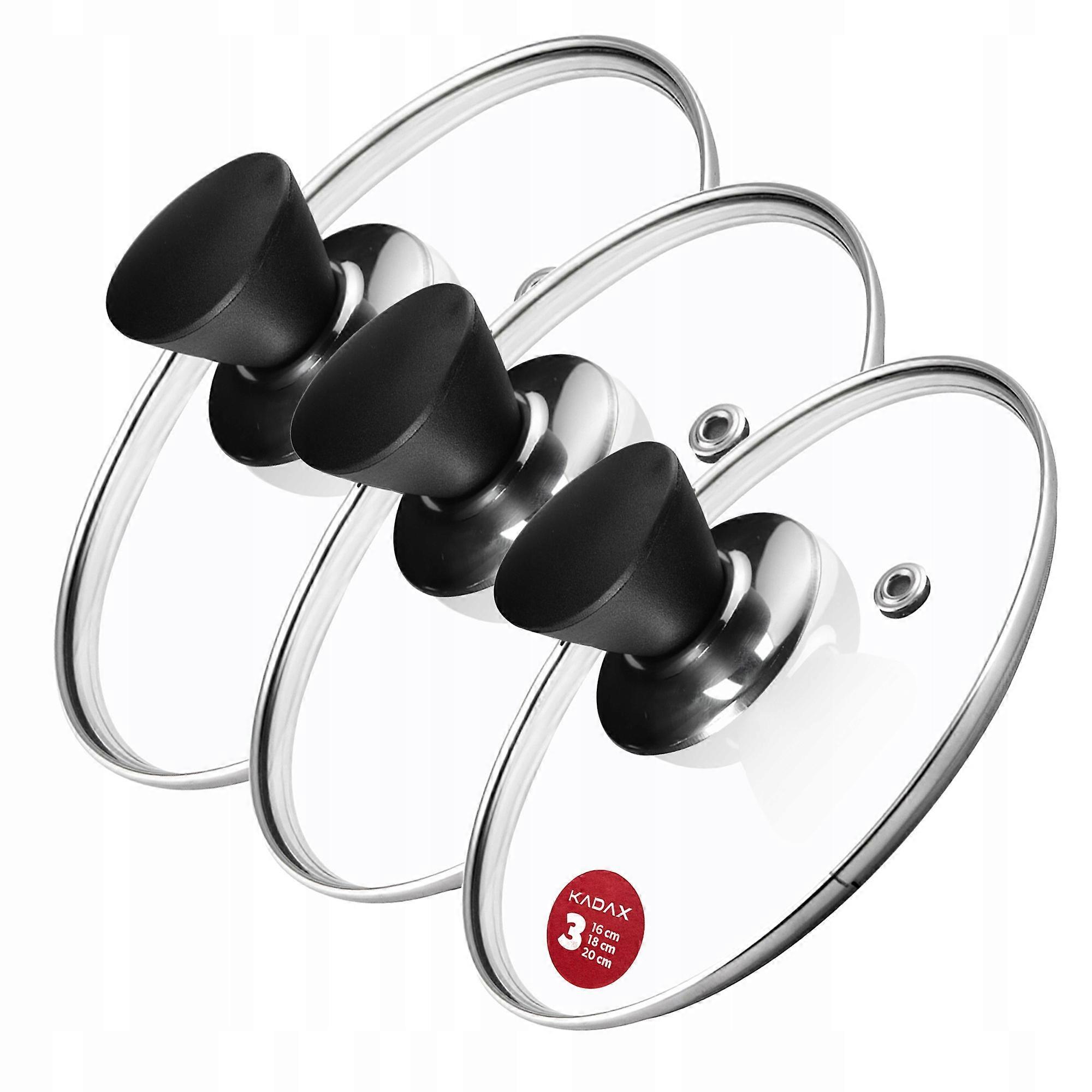 KADAX Ensemble de couvercles en verre 16/18/20cm