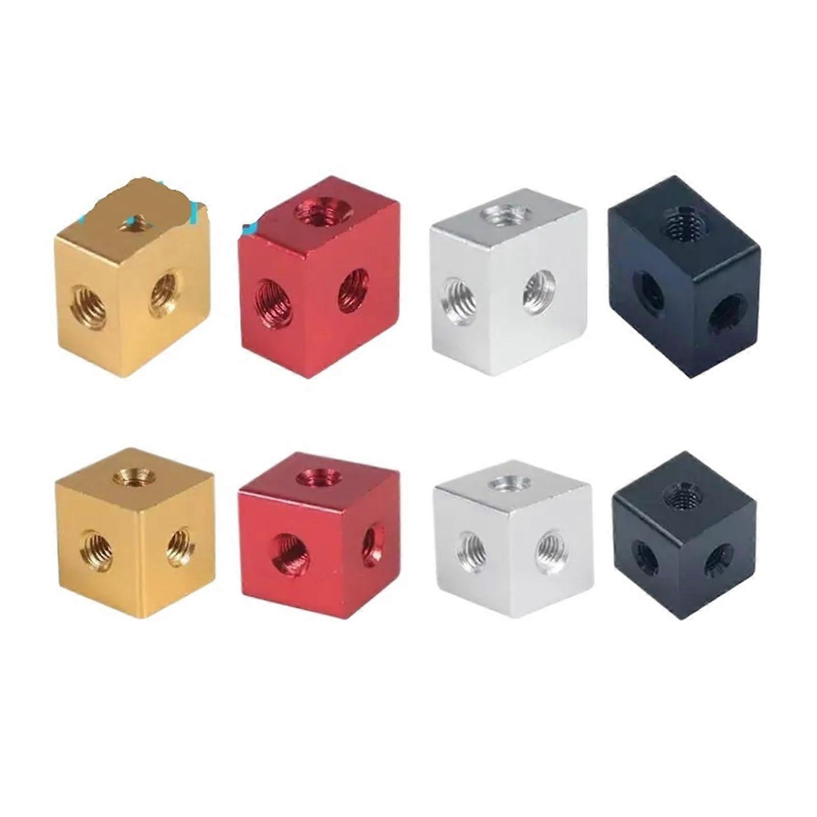 M3 Screw Square Corner Nut Bracket 2pcs Aluminum Alloy Fixing Plate Block Cube 10x10x6mm Red DIY Accessories