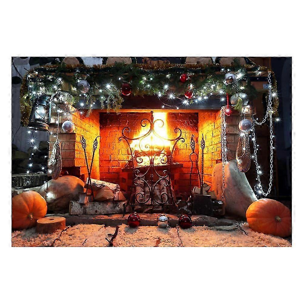 Fireplace Backdrop Photo Background Photobooth Backdrop Xmas Backdrop Christmas Photo Backdrop