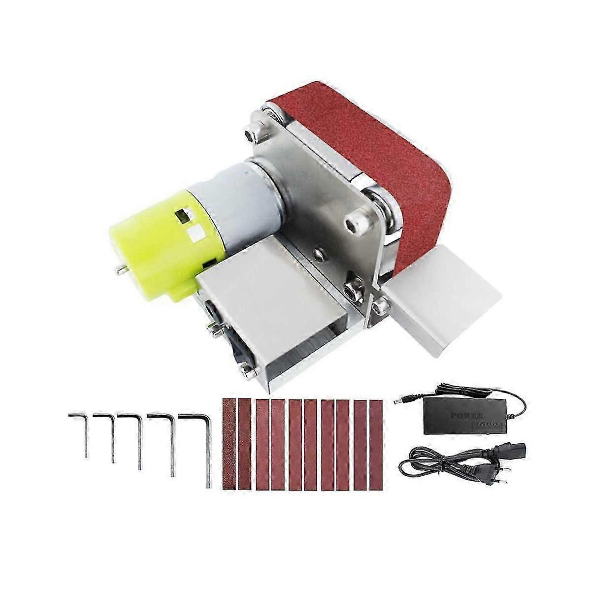 Mini Grinder 220V Electric Sanding Polishing Grinding Machine Belt Sander 7 Variable Speed compatibl