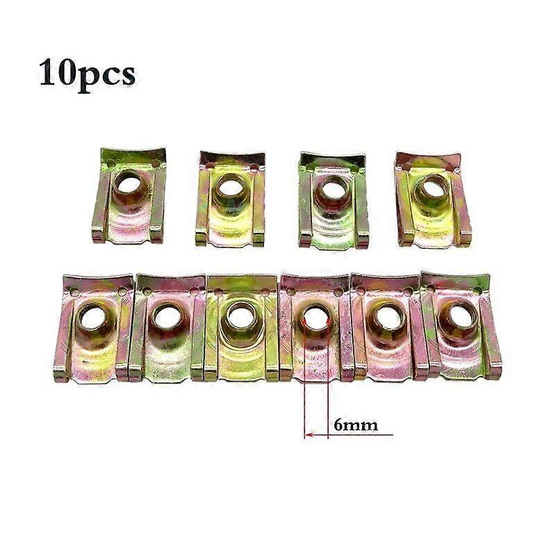 10 Pcs U-Type Car Clips Rivets M5 M6 M8 For Car Motor Tread Panel Spire Nut Fairing Clip Fastener Speed Metal Mounting Clamp