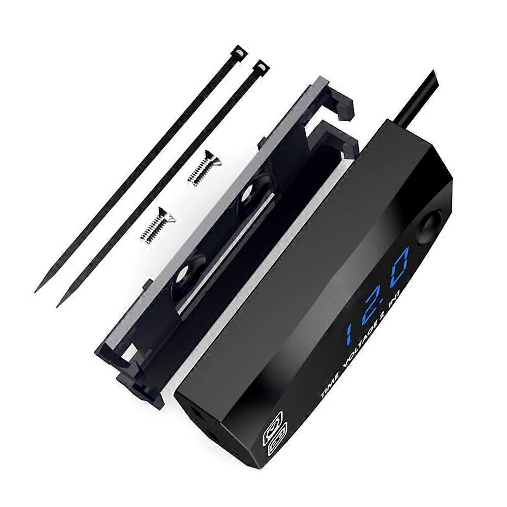 MotorcycleVoltmeter DC6V-30VVoltageMeter 2In1DigitalTimeClockVoltageVoltmeter DigitalTimeClockVoltageMeter MotorcycleVoltageMeter BatteryGauge