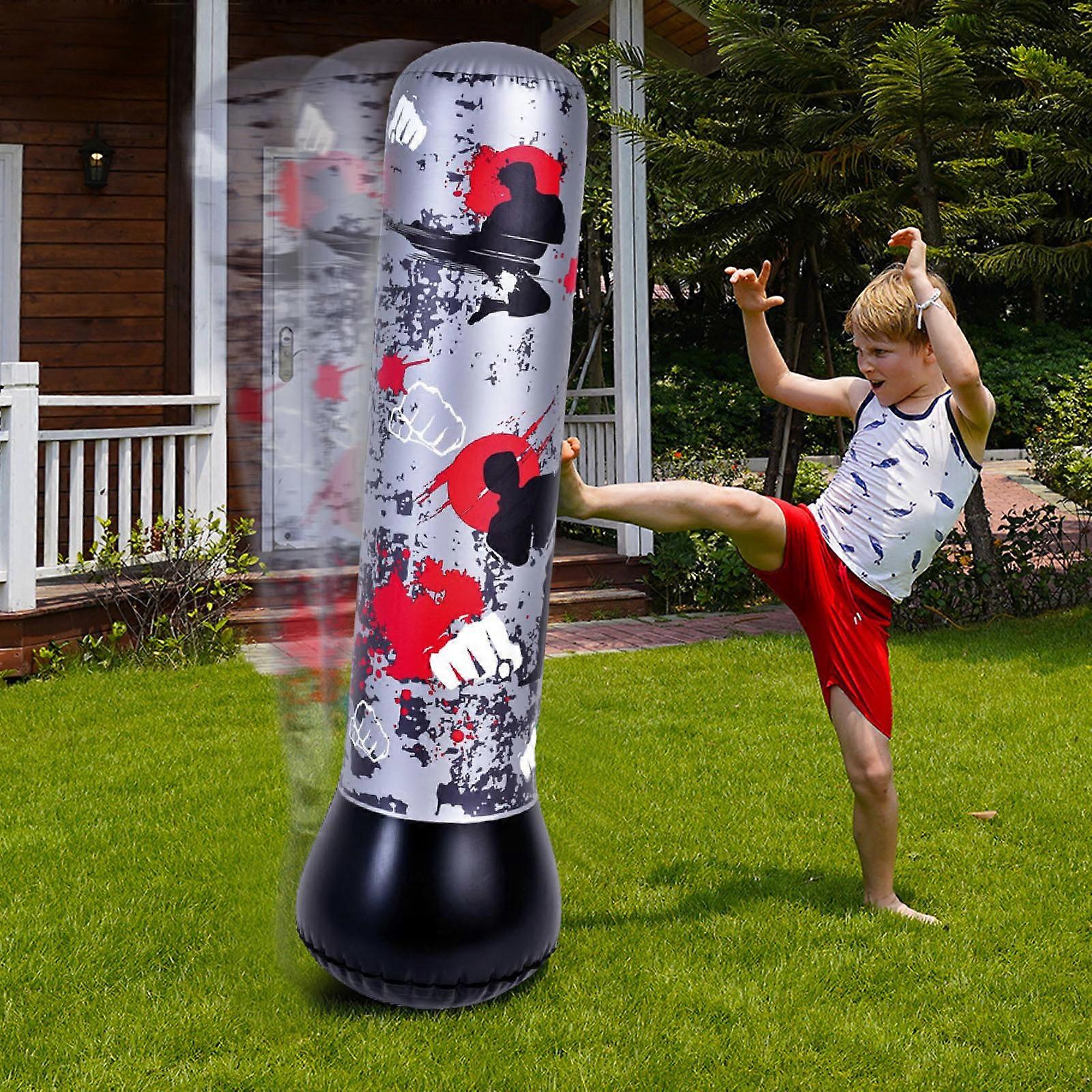 Inflatable Punching Bag Freestanding Kid’s Boxing Bag Practice Columns PVC Relaxing Kickboxing Bag For Adults And Children LA2505