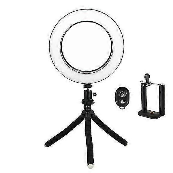 Selfie Lamp/ring Light (16 Cm) With Malleable Stand Multi-colour