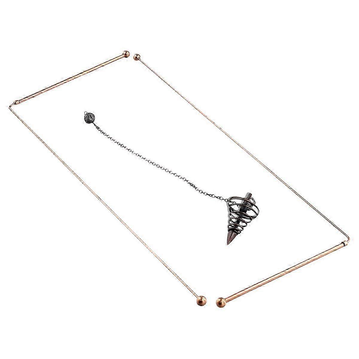 Copper Dowsing Rods 99.9% Pure Copper 2PCS Divining Rods Energy Water Witching Detector with Pendulum Pendant