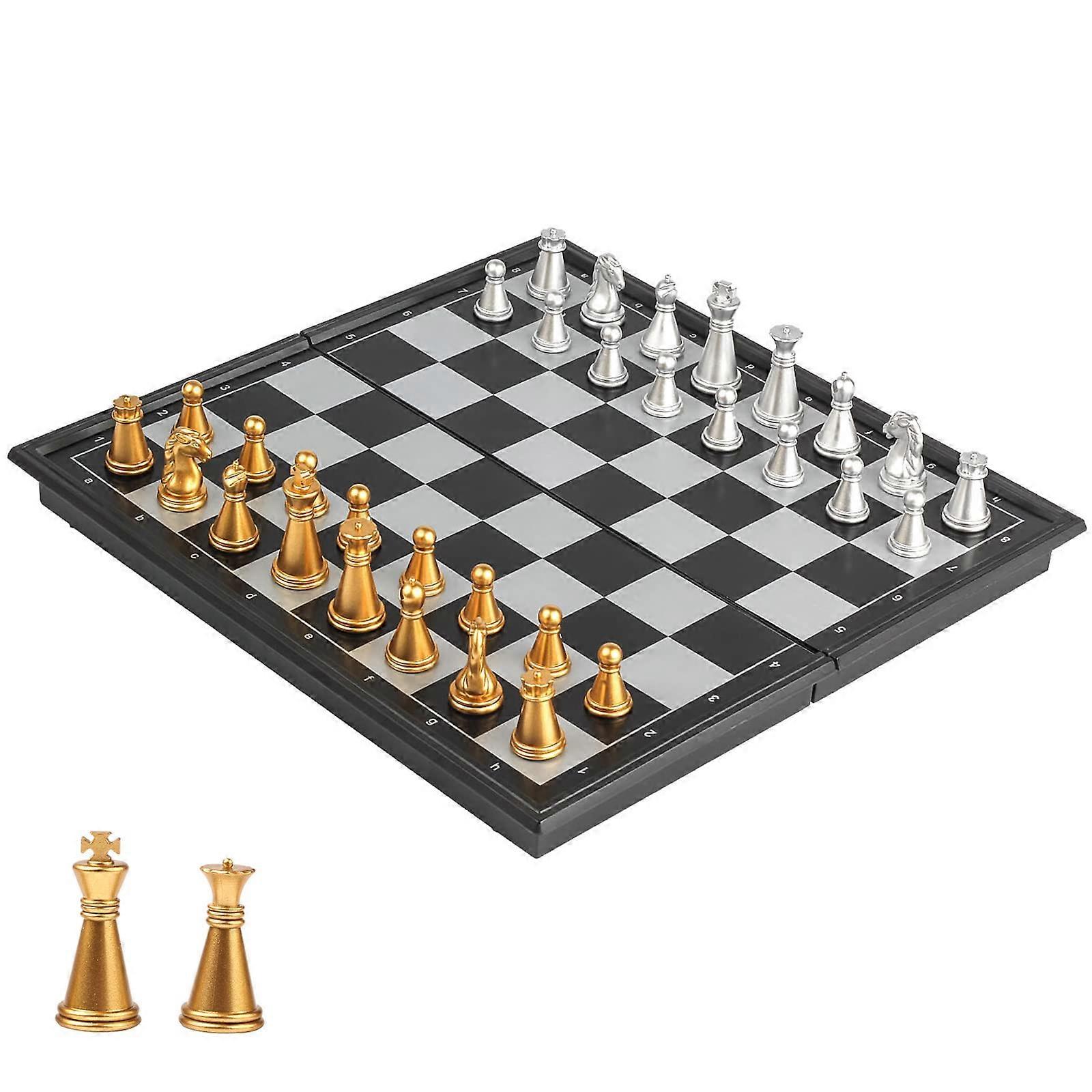 Mini Magnetic Small Folding Chess Set for Travel 7.5 Inches
