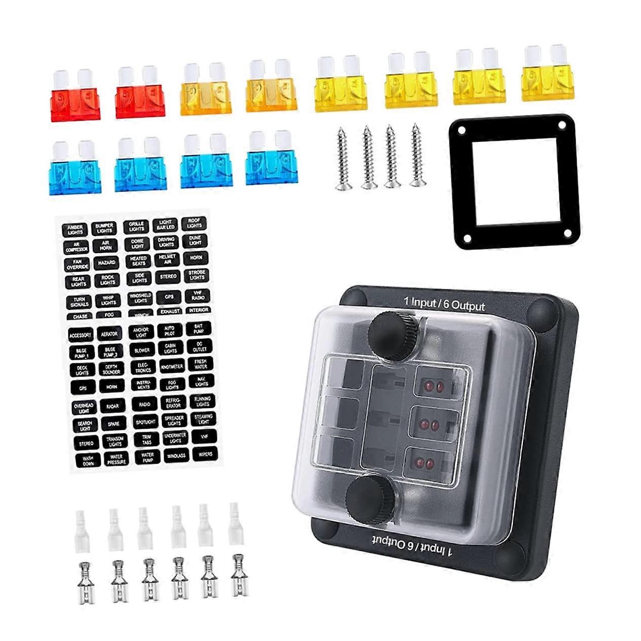 Waterproof Engine Fuse Block 32pcs ATC Fuse Holder for Marine and Automotive Replacement, Durable Battery Fuse Box